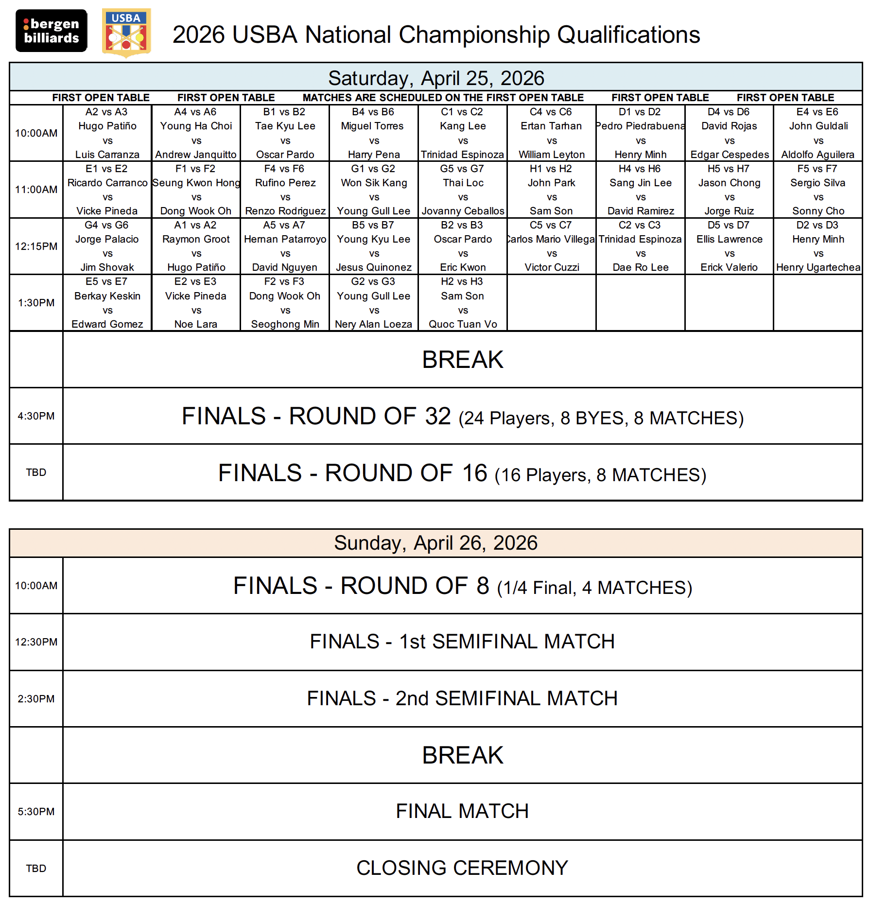 SaturdaySundaySchedule